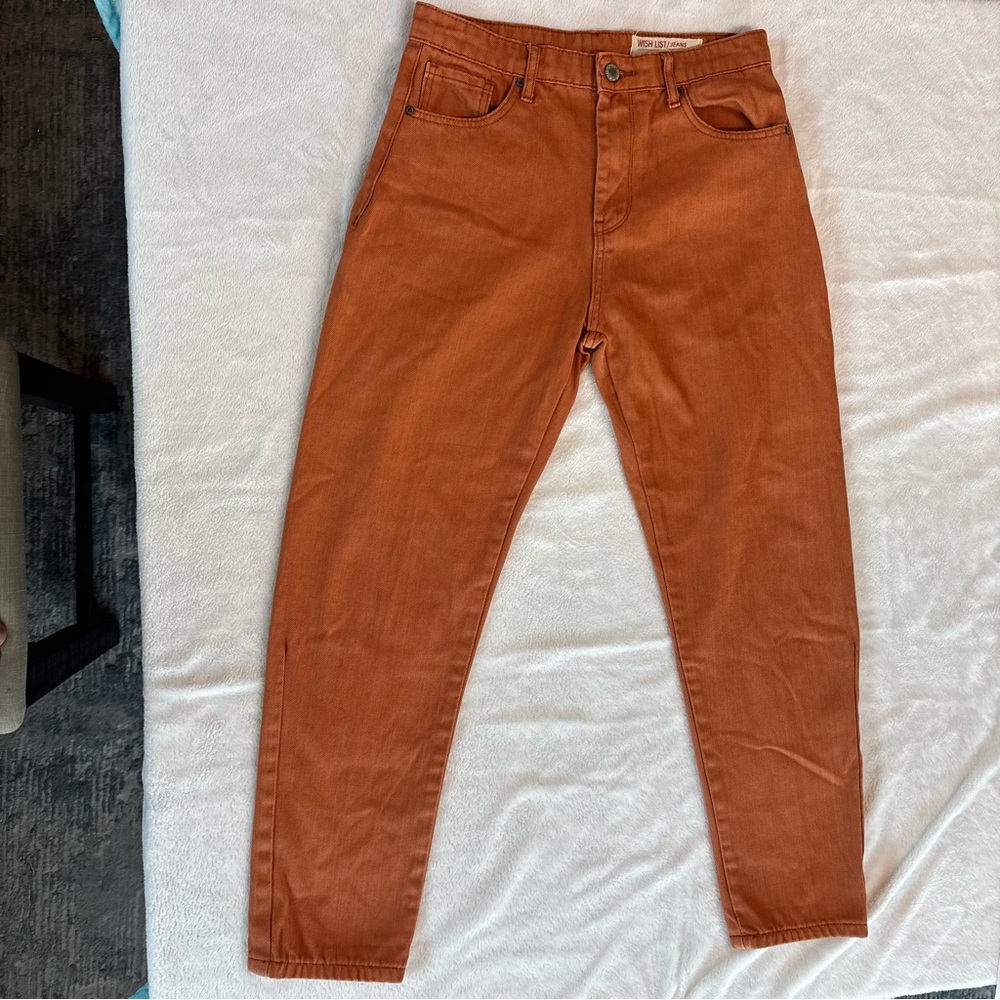 Wish List Rust High Rise Straight Leg Jeans Size Small Rust Orange Fall
